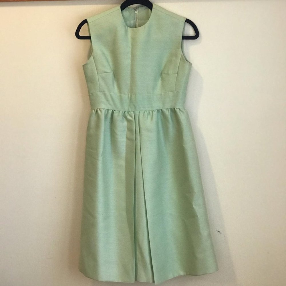Green Sleeveless Fit Flare Pleated Skater Dress